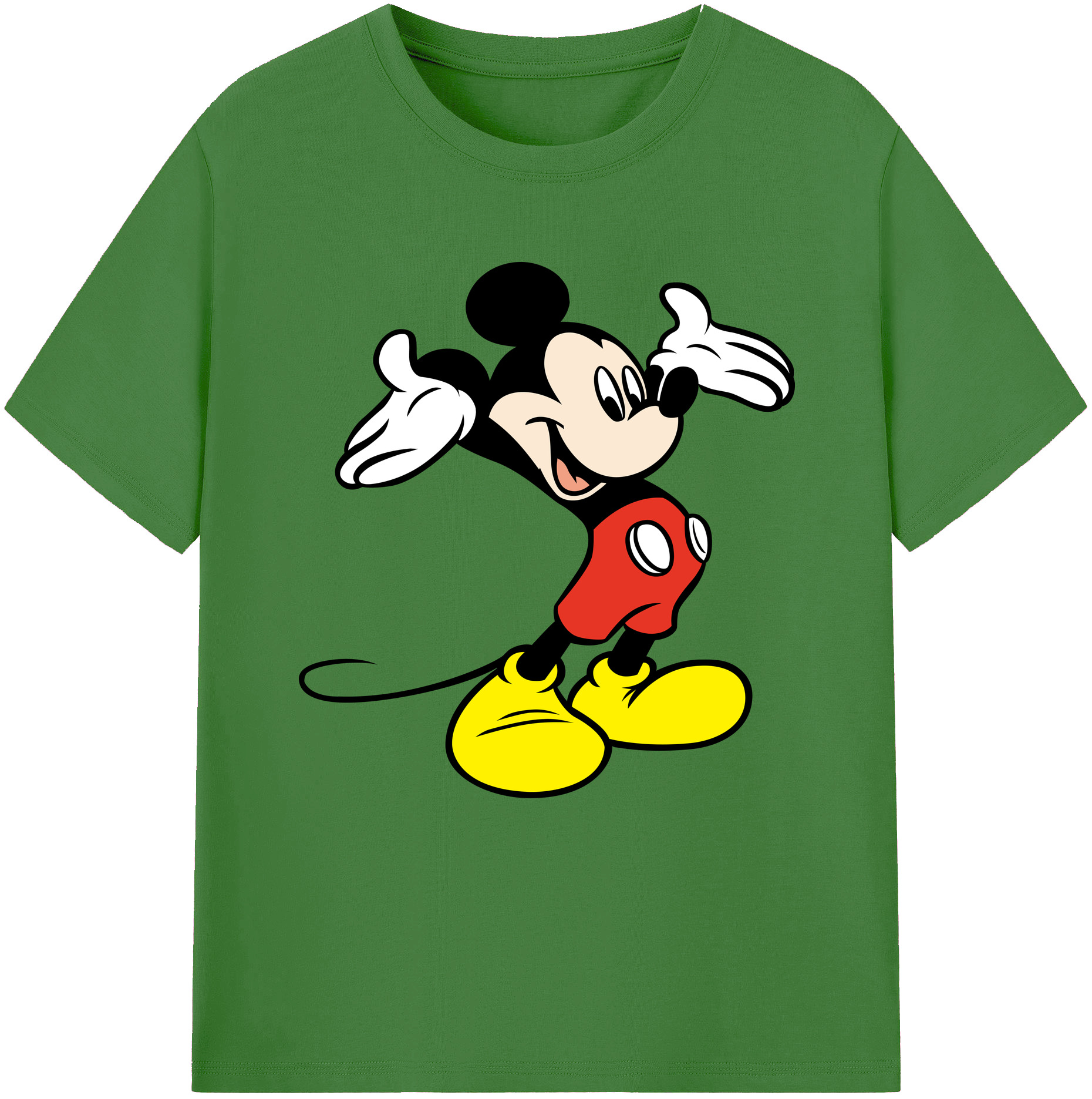 （画像用） ミッキーマウス Mickey Mouse レディースカジュアルプリントTシャツ（綿100％）